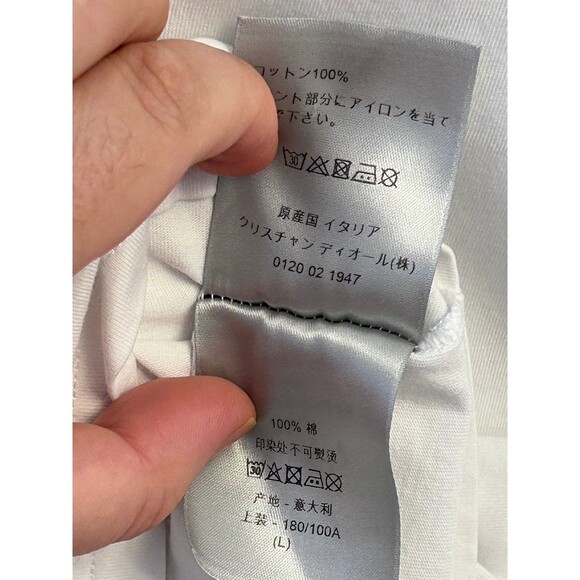 CHRISTIAN DIOR  White ATELIER men’  T -SHIRT  Large authentic - Picture 10 of 12